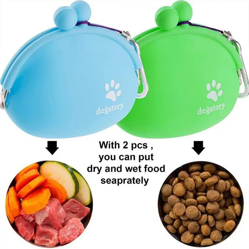 Silicone Dog Treat Bag Pet Portable Dog Training Waist Bag Outdoor Feeder Puppy Snack Pouch Food Reward Storage Bag Pet Supplies