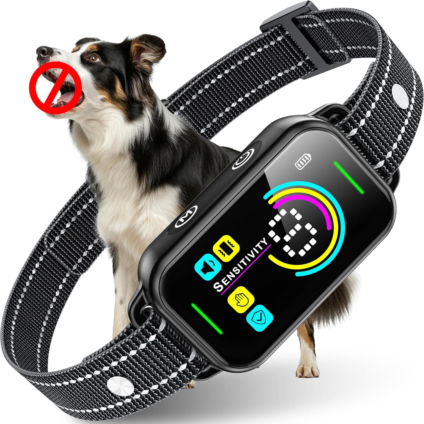 Bark Collar, Dog Bark Collar for Large Medium Small Dogs,Smart Bark Collar,Rechargeable anti Barking Training Collar with 8 Adjustable Sensitivity,Bark Shock Collar with Beep