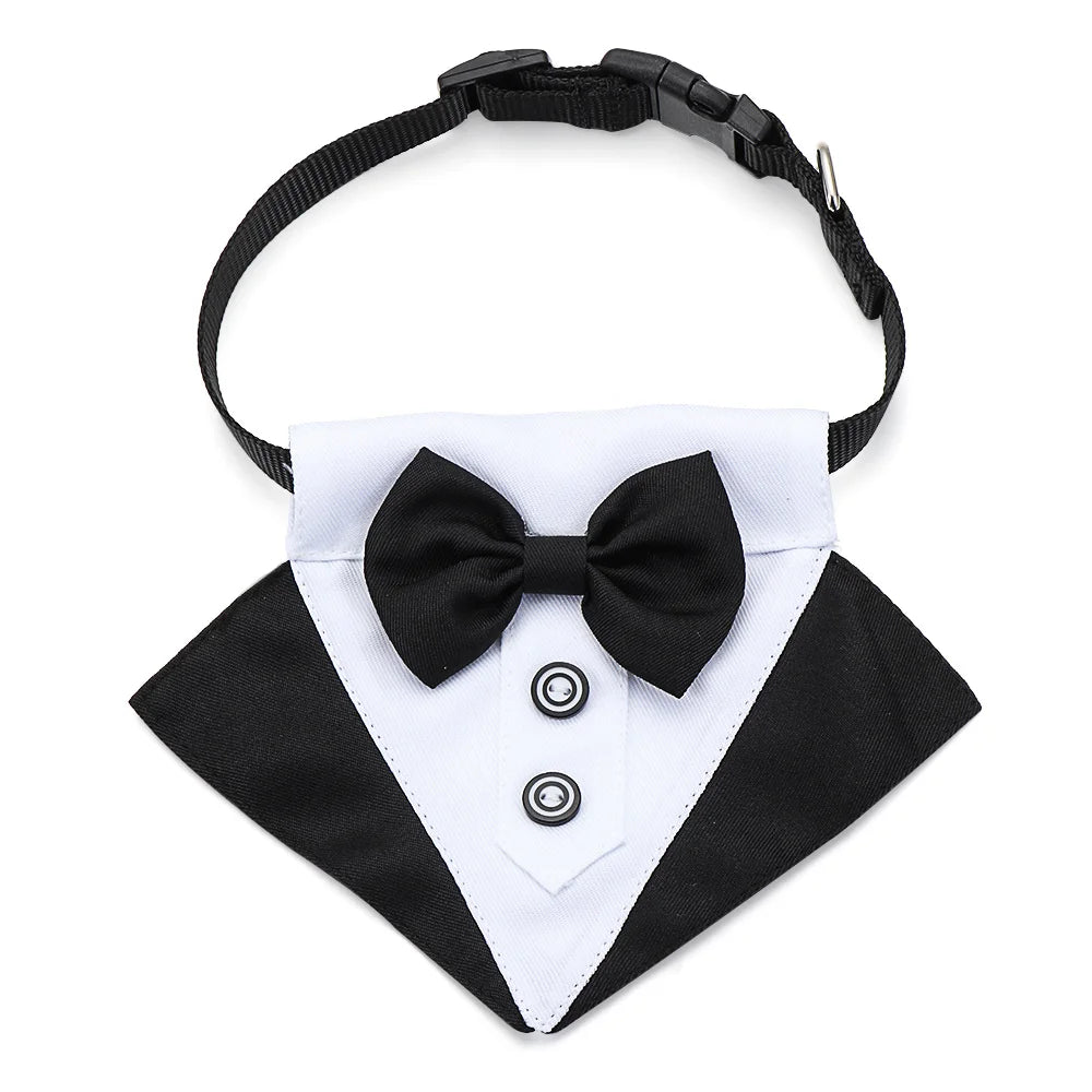 Pet Dog Cat Formal Necktie Tuxedo Bow Tie Black and Red Collar for Dog Cat Pet Accessories Suit for Small Medium Dogs and Cats