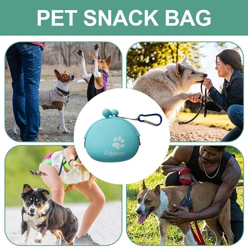 Silicone Dog Treat Bag Pet Portable Dog Training Waist Bag Outdoor Feeder Puppy Snack Pouch Food Reward Storage Bag Pet Supplies