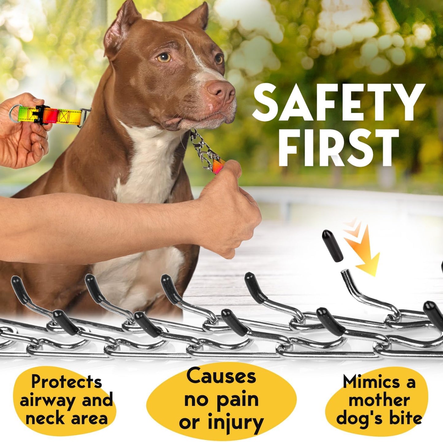 Petjett Prong Collar for Dogs Training Collar Adjustable Choke Collar for Dog Quick Release Pinch Collar for Dog for Small Medium Large Dogs No Pull Walking Tool - Stainless Steel Metal Choker Chain