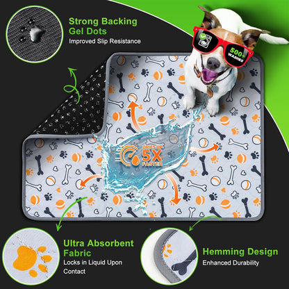 Dog Grass Pad with Tray Large, 35"X22.5", 2 Reusable Artificial Turf for Dogs Potty, Waterproof Non-Slip Washable Pee Pads, Quickly Absorbency Portable Dog Litter Box for Indoor/Outdoor Use