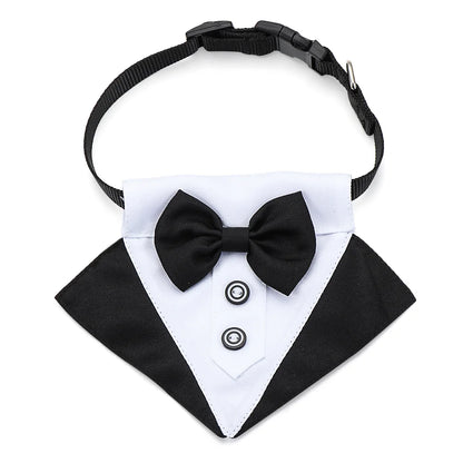 Pet Dog Cat Formal Necktie Tuxedo Bow Tie Black and Red Collar for Dog Cat Pet Accessories Suit for Small Medium Dogs and Cats