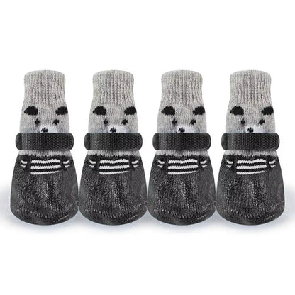 2 Pair Pet Dog Shoes Socks Waterproof Cats Dogs Rubber Socks Non-Slip Dog Rain Snow Boots Socks Dogs Knitting Warm Socks